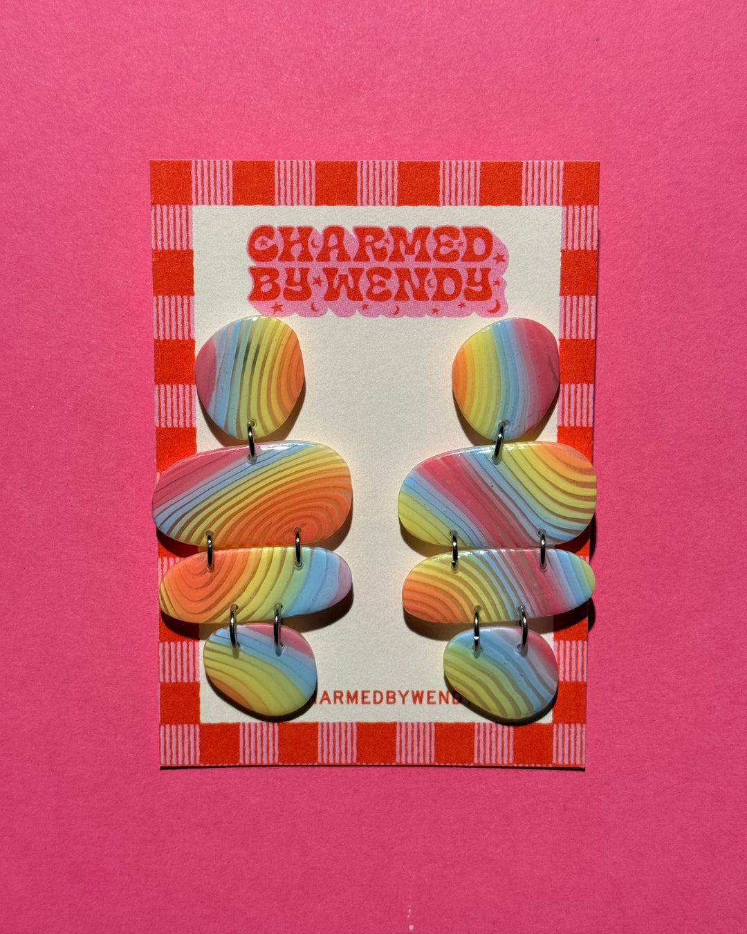 Olivia Earrings- Rainbow Swirl