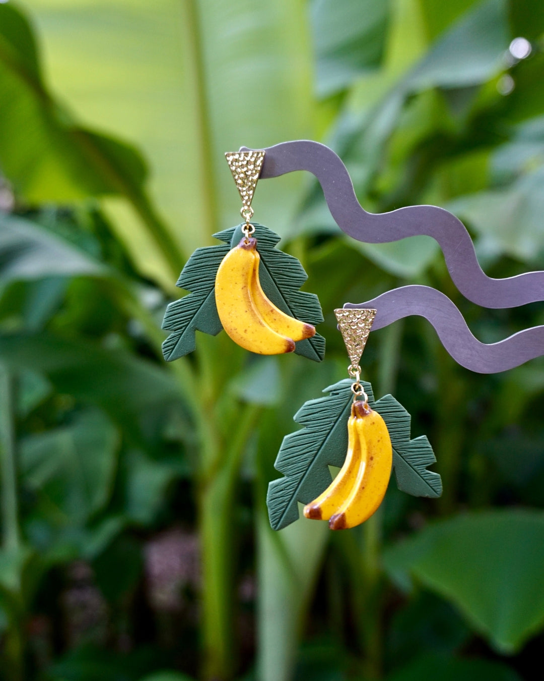 Banana Leaf Earrings