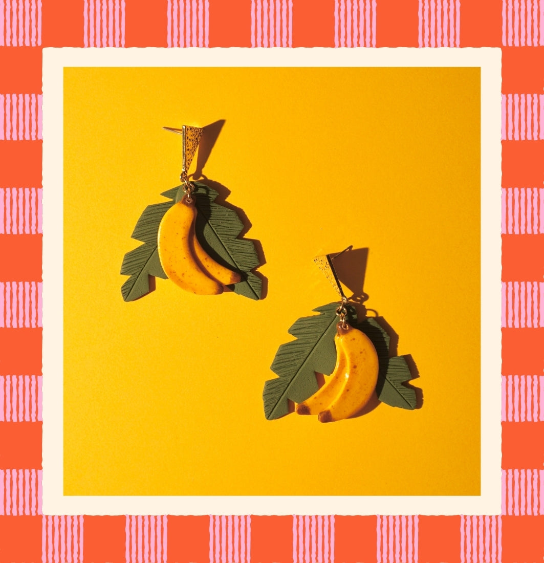 Banana Leaf Earrings