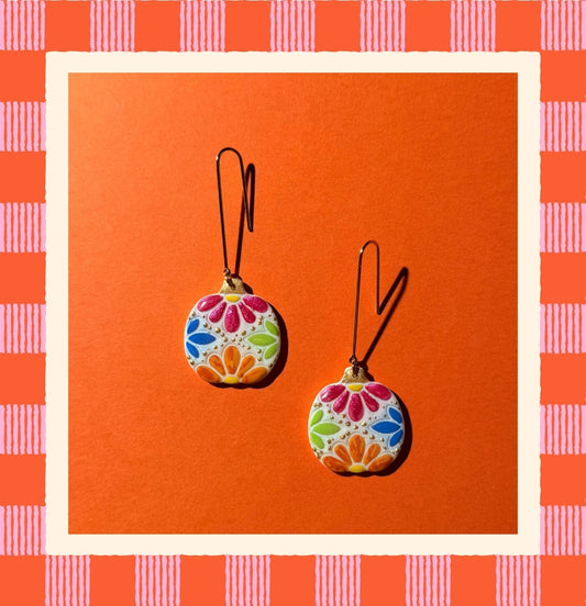 Hand Painted Pumpkin Earrings