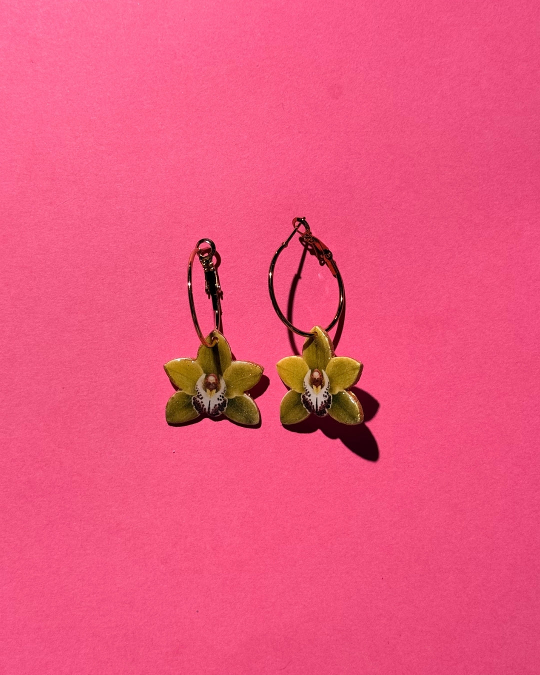 Orchid Hoop Earrings