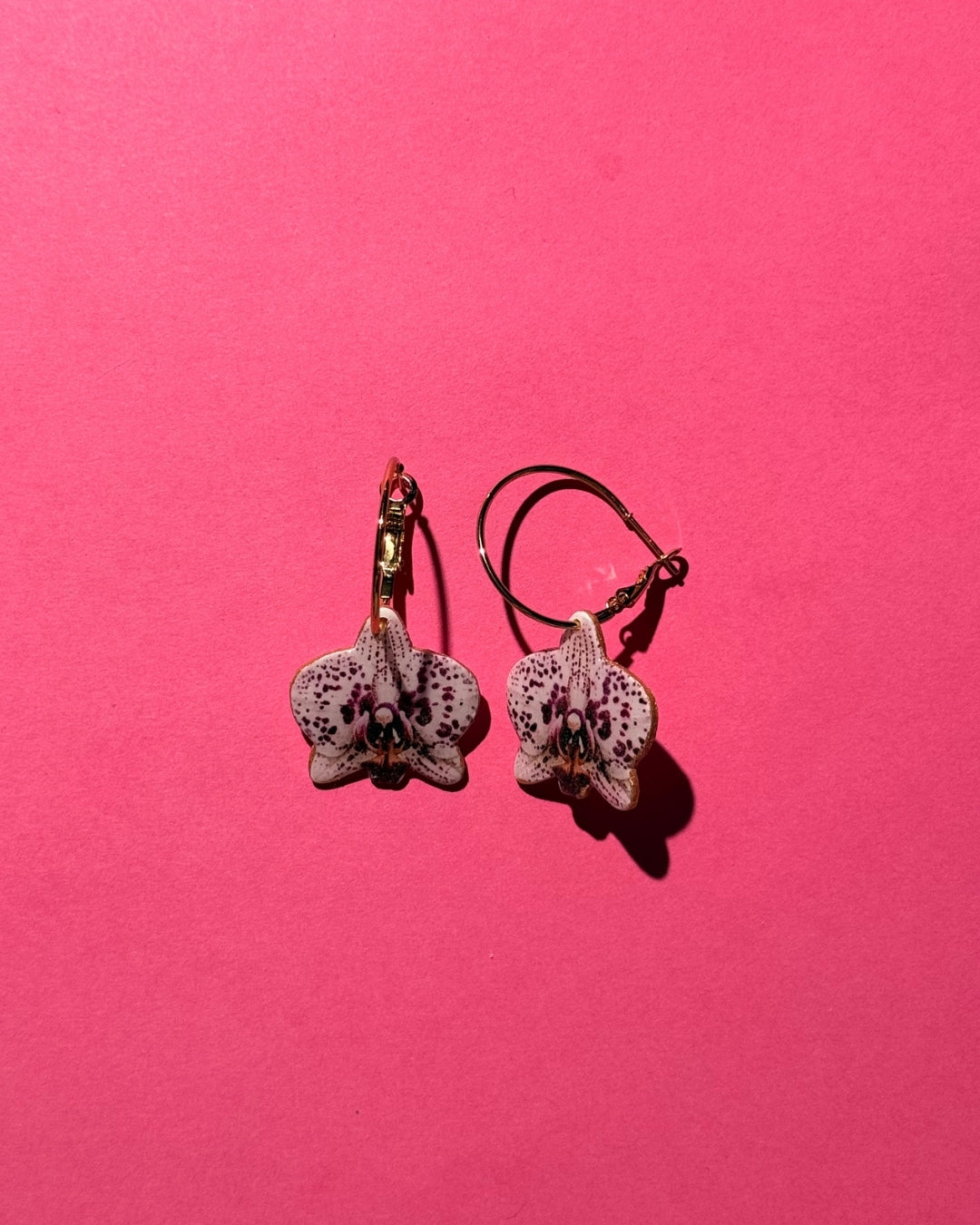 Orchid Hoop Earrings