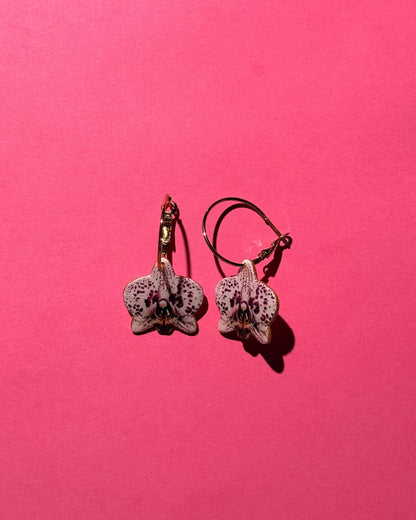 Orchid Hoop Earrings