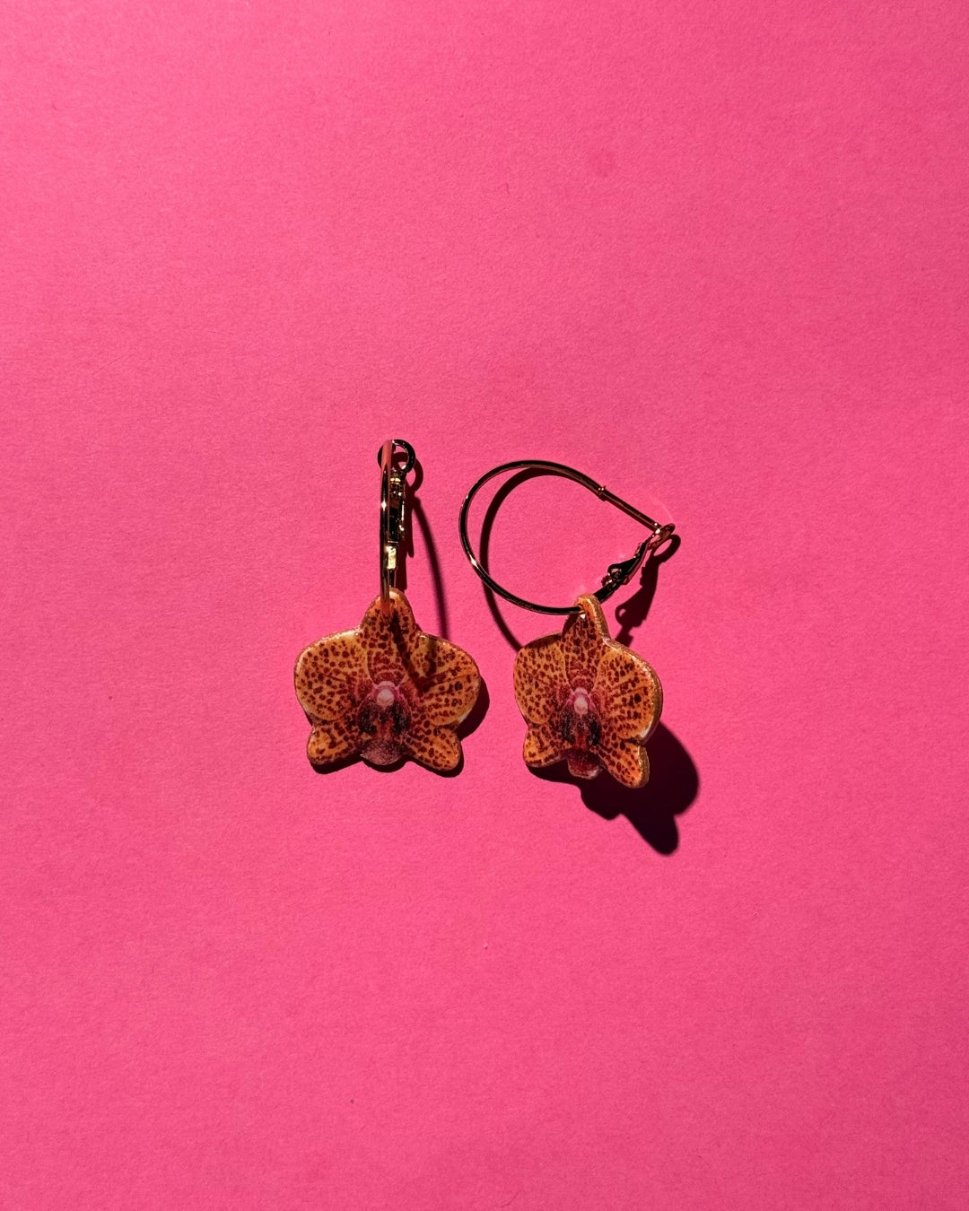 Orchid Hoop Earrings