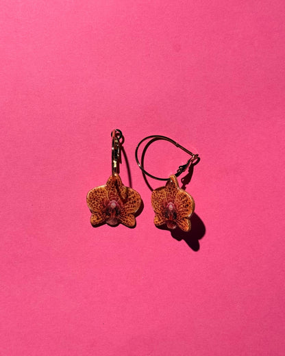 Orchid Hoop Earrings