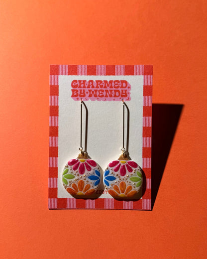 Hand Painted Pumpkin Earrings