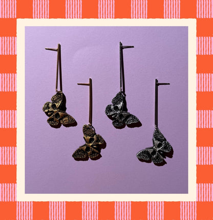 Skull Moth Earrings