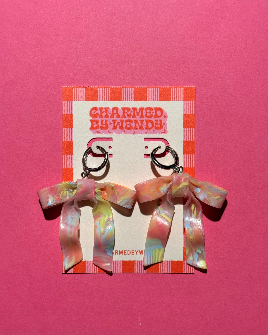 Rainbow Sorbet Bow Earrings