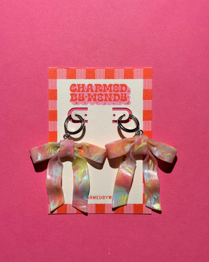 Rainbow Sorbet Bow Earrings