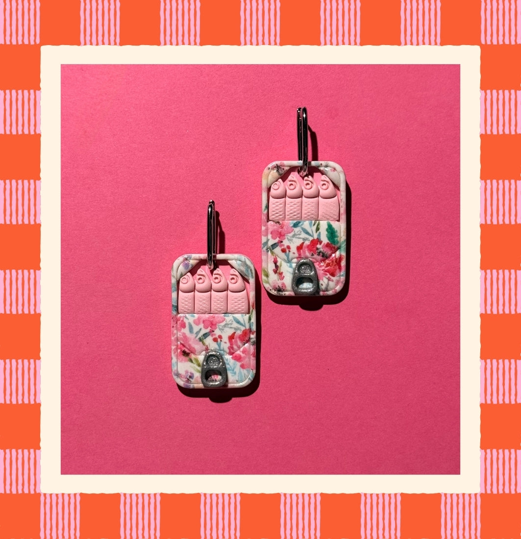 Floral Tinned Sardine Earrings