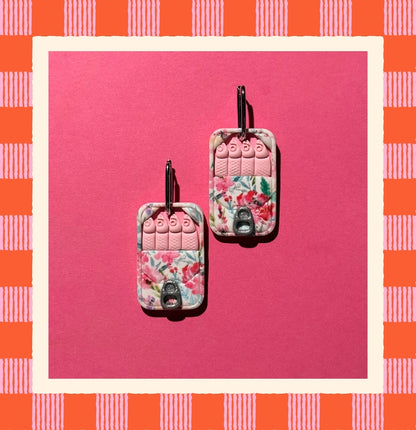 Floral Tinned Sardine Earrings