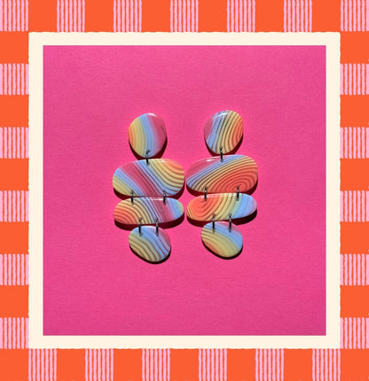 Olivia Earrings- Rainbow Swirl