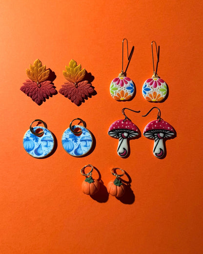 Hand Painted Pumpkin Earrings