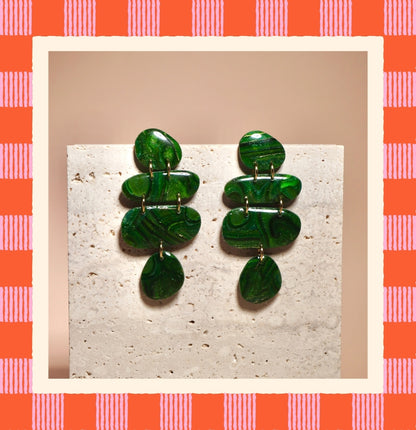 Olivia Earrings in Malachite