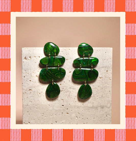 Olivia Earrings in Malachite