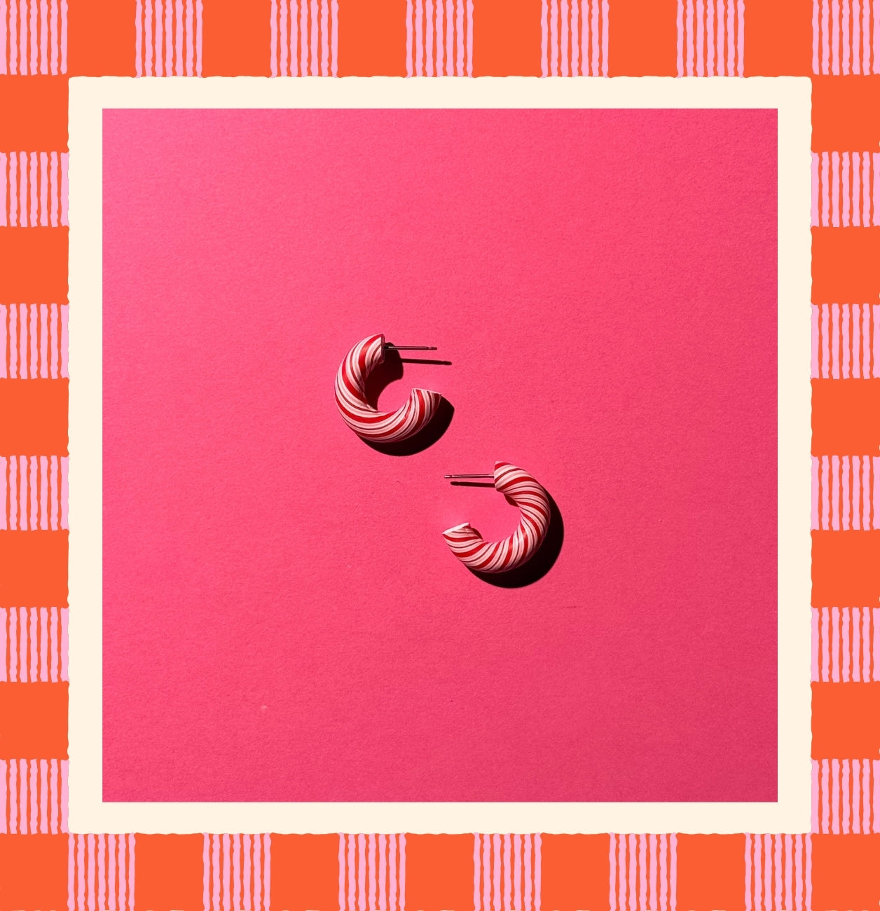 Candy Cane Hoops- Mini