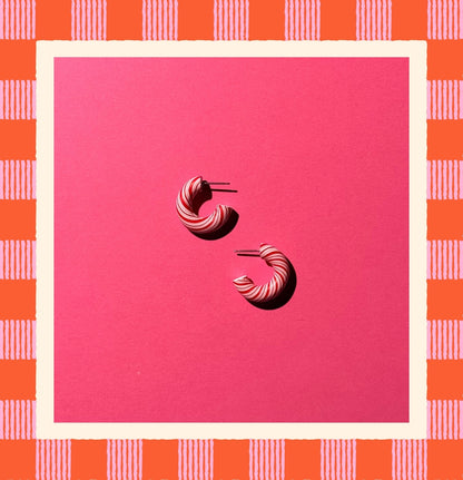 Candy Cane Hoops- Mini