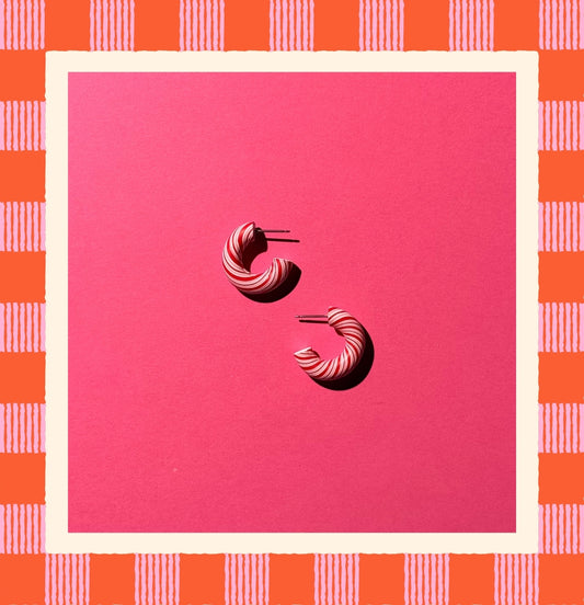 Candy Cane Hoops- Mini