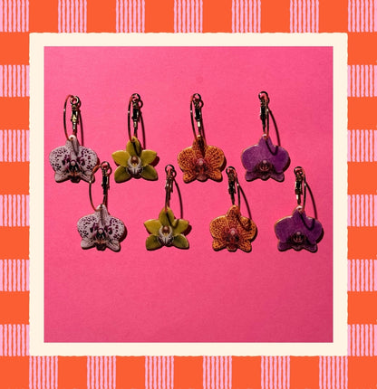 Orchid Hoop Earrings