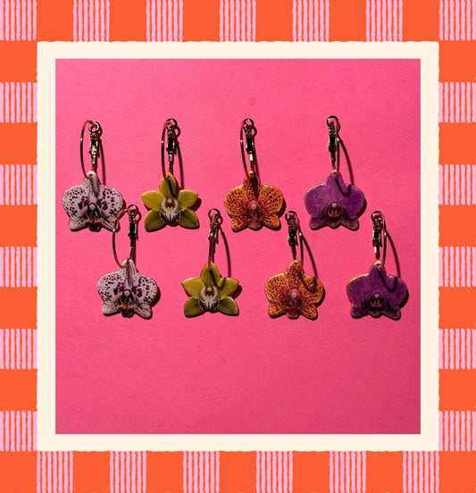 Orchid Hoop Earrings