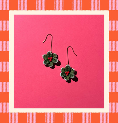 Christmas Holly Earrings
