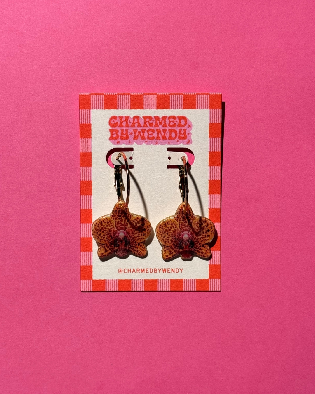 Orchid Hoop Earrings