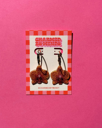 Orchid Hoop Earrings
