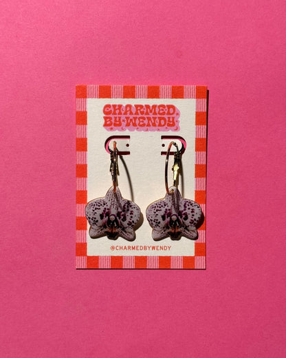 Orchid Hoop Earrings