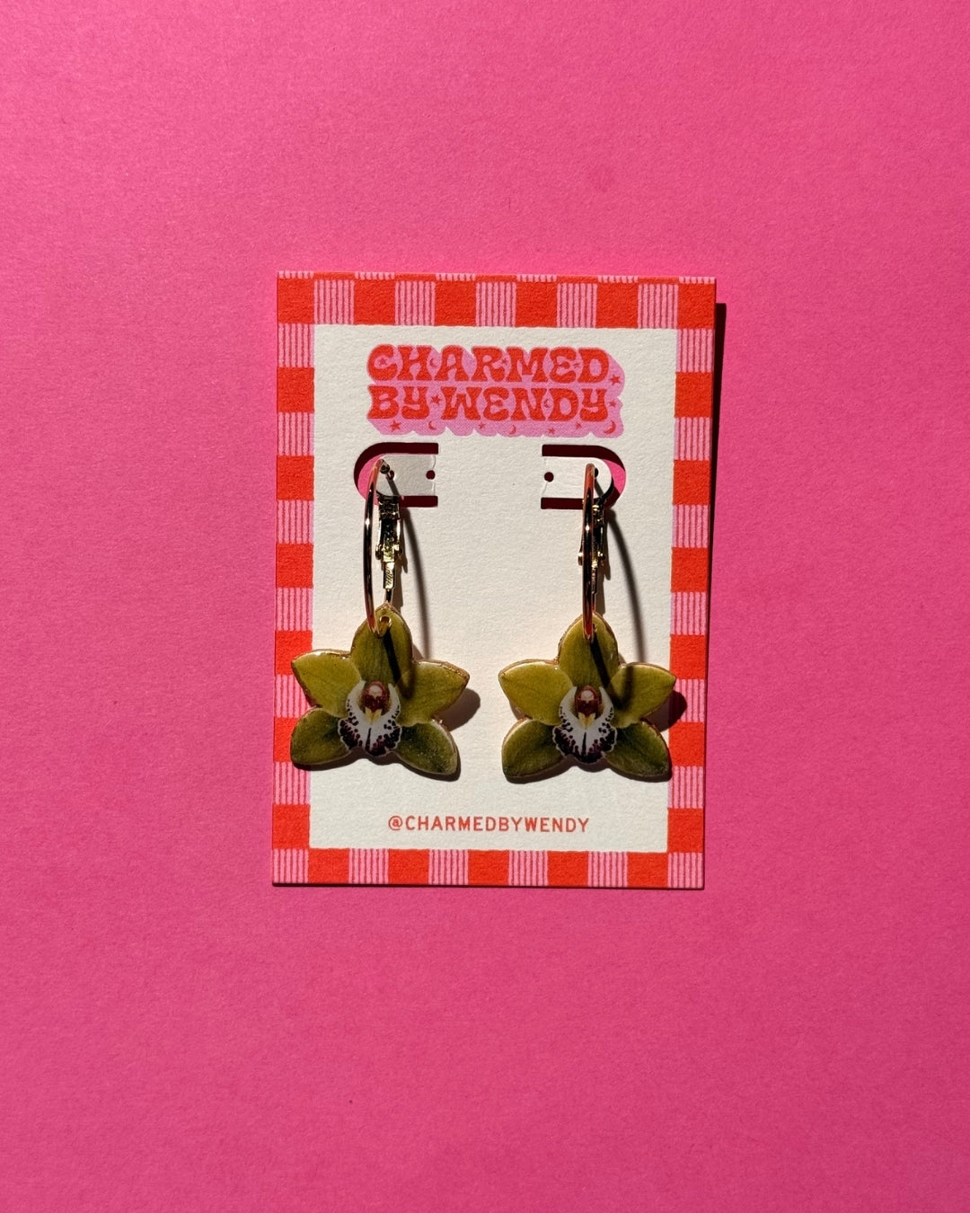 Orchid Hoop Earrings