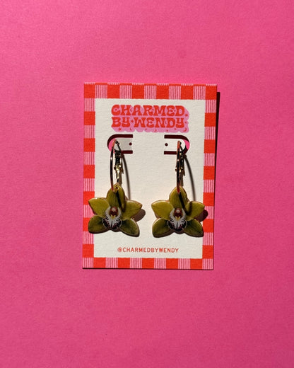 Orchid Hoop Earrings