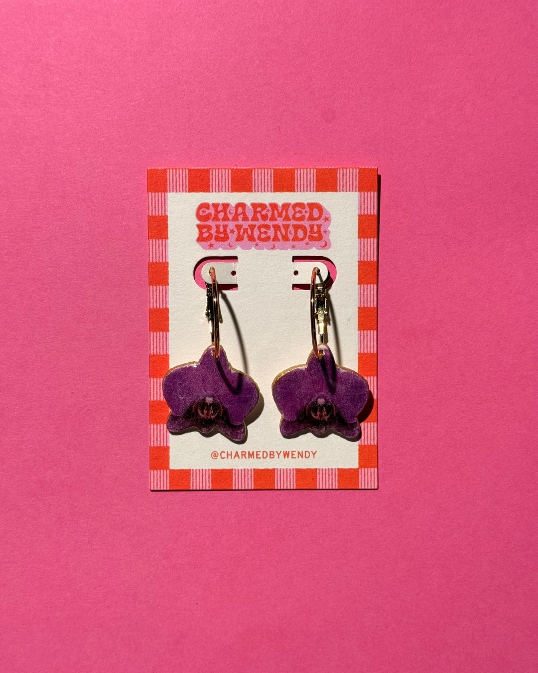 Orchid Hoop Earrings