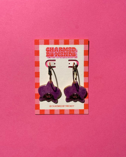 Orchid Hoop Earrings