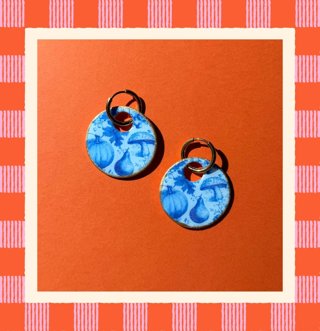 Blue Porcelain Earrings