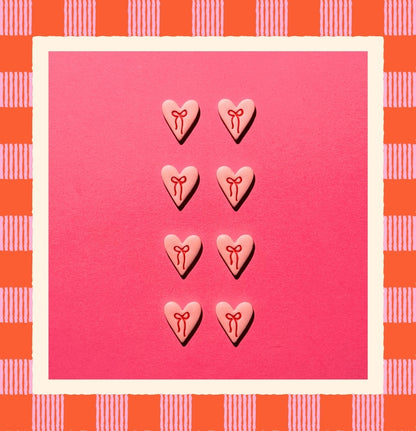 Bow Heart Studs