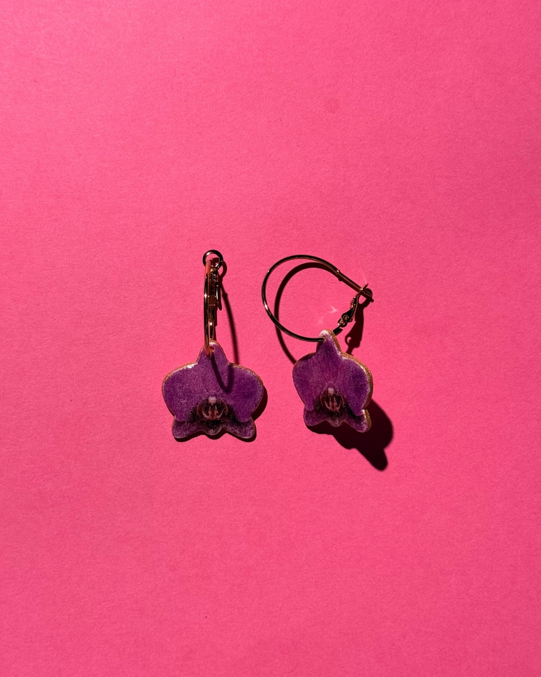 Orchid Hoop Earrings
