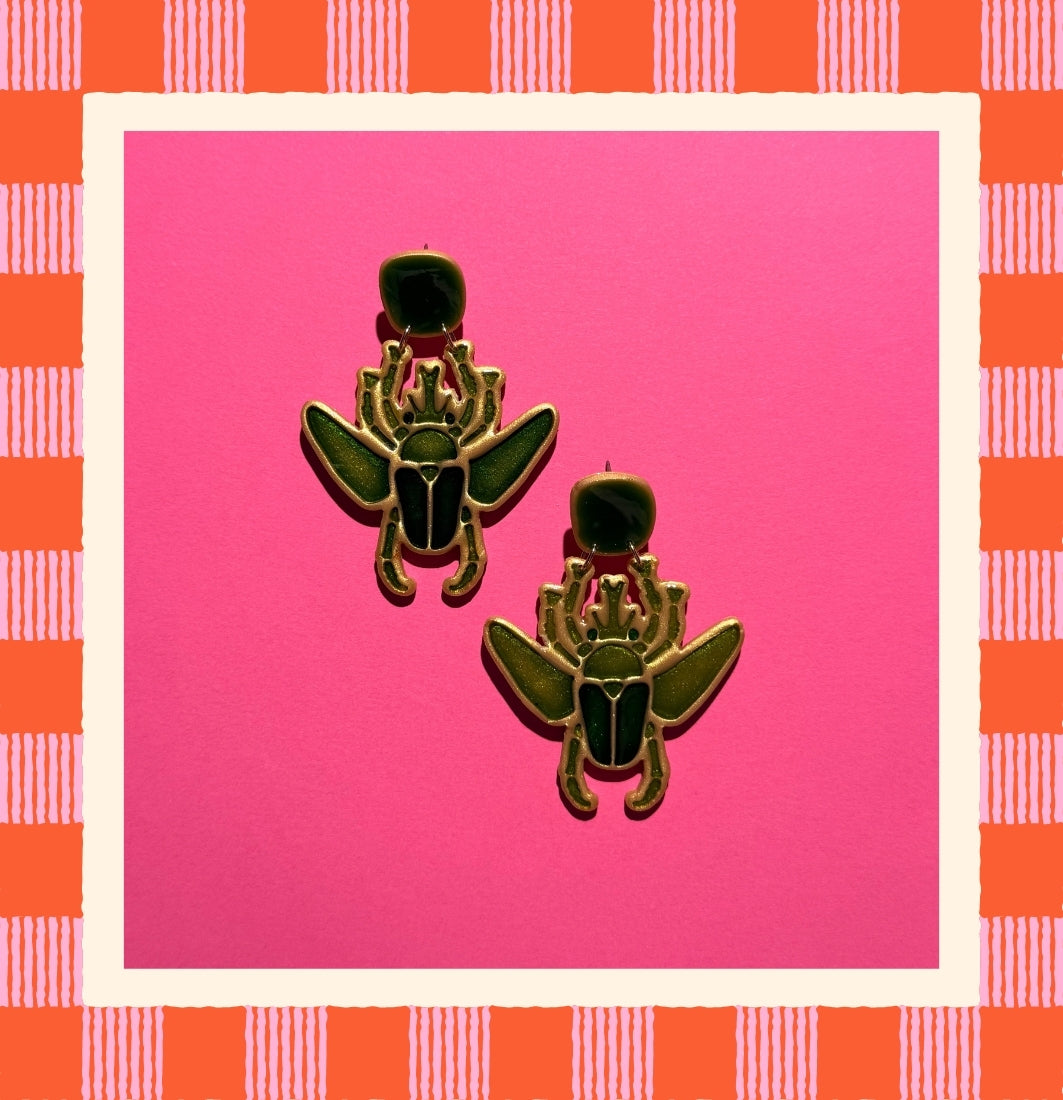 Garden Beetle Earrings