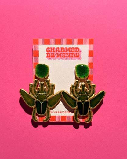 Garden Beetle Earrings