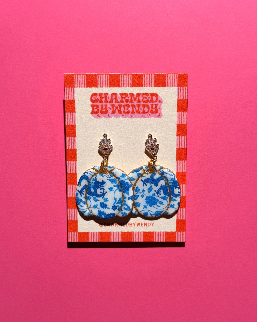 Printed Pumpkin Earrings
