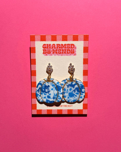 Printed Pumpkin Earrings