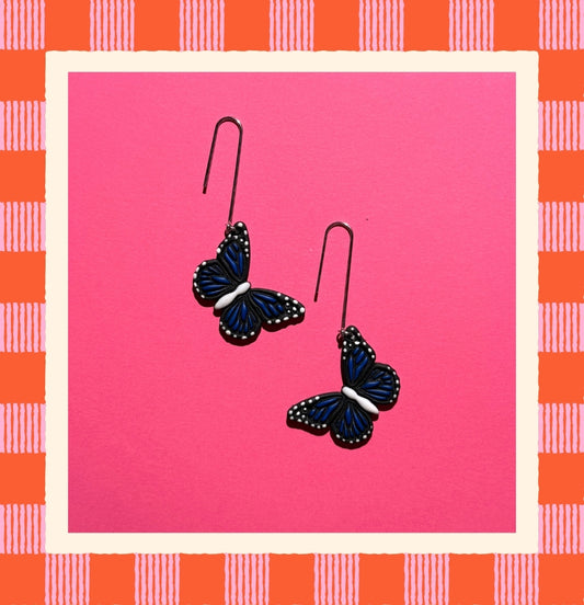 Blue Morpho Butterfly Earrings