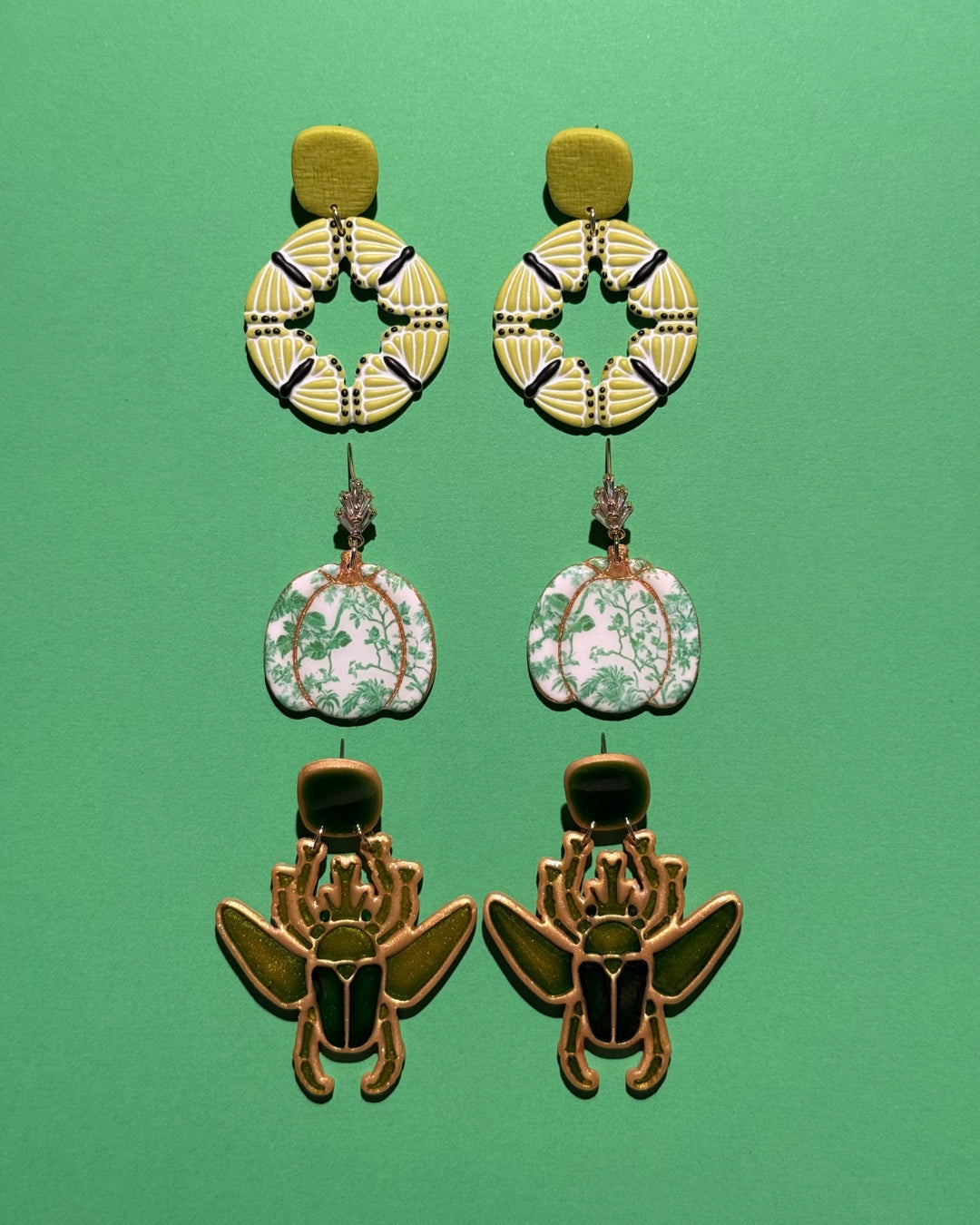 Printed Pumpkin Earrings
