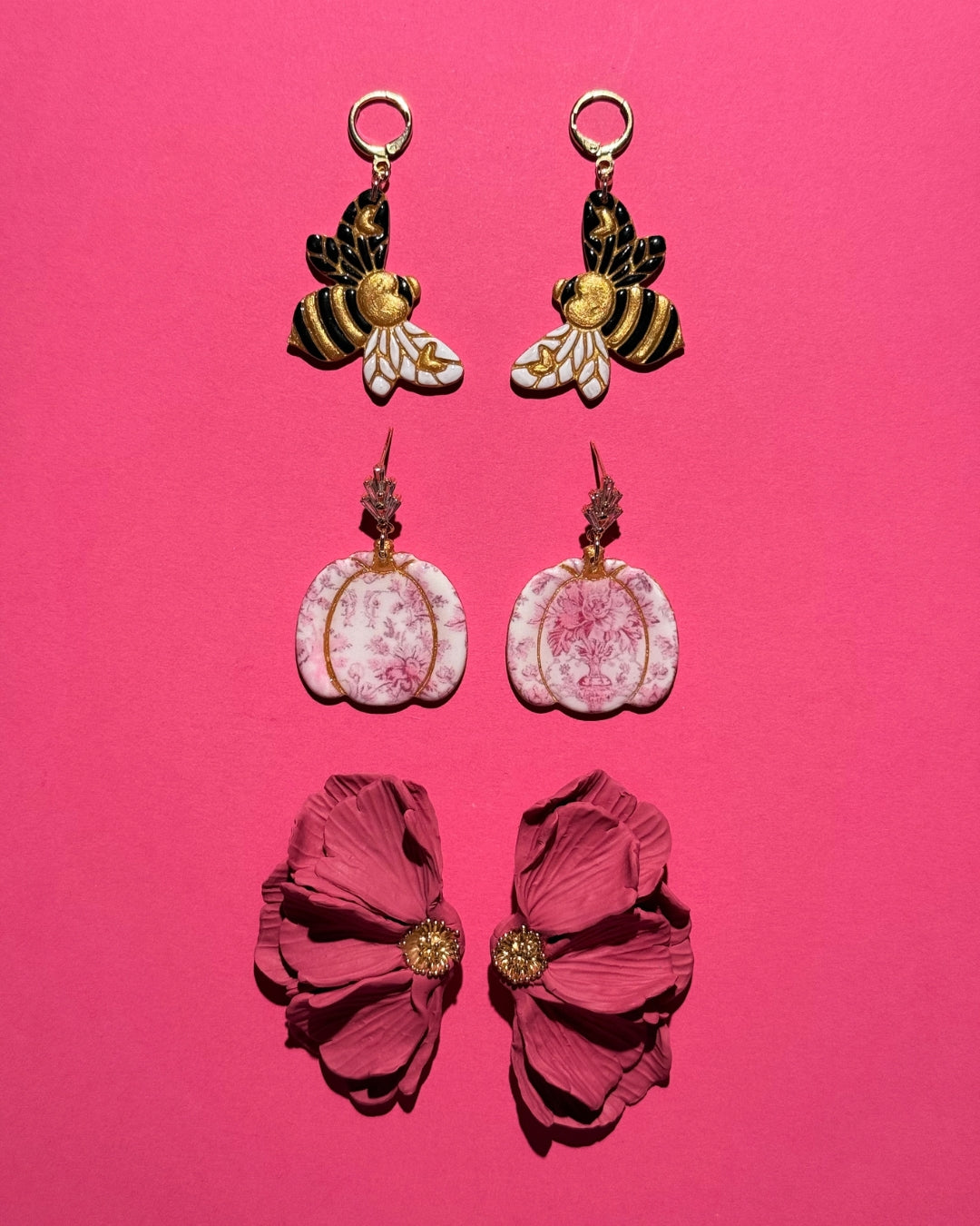 Printed Pumpkin Earrings