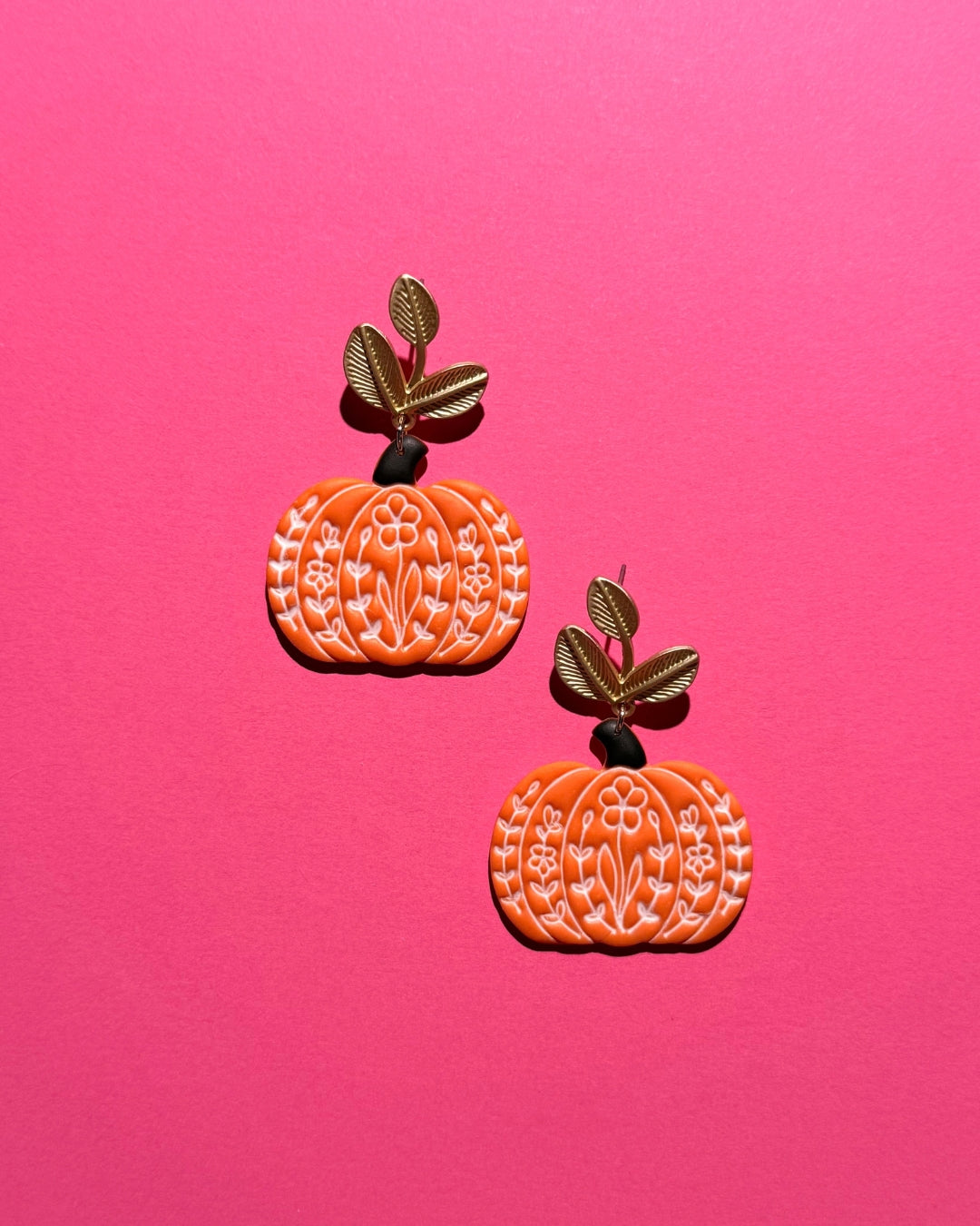 Floral Pumpkin Earrings