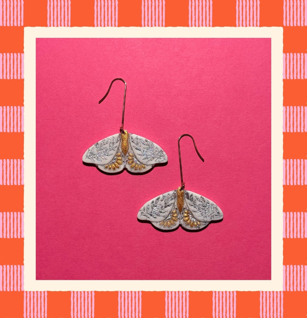 Gilded Moth Earrings