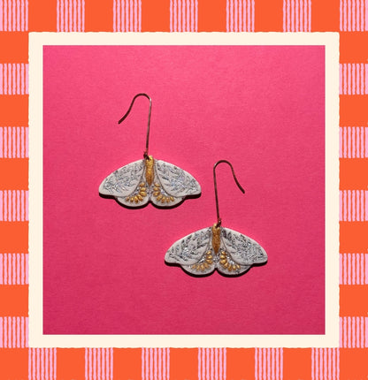 Gilded Moth Earrings