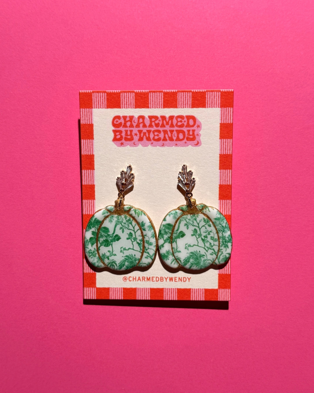 Printed Pumpkin Earrings