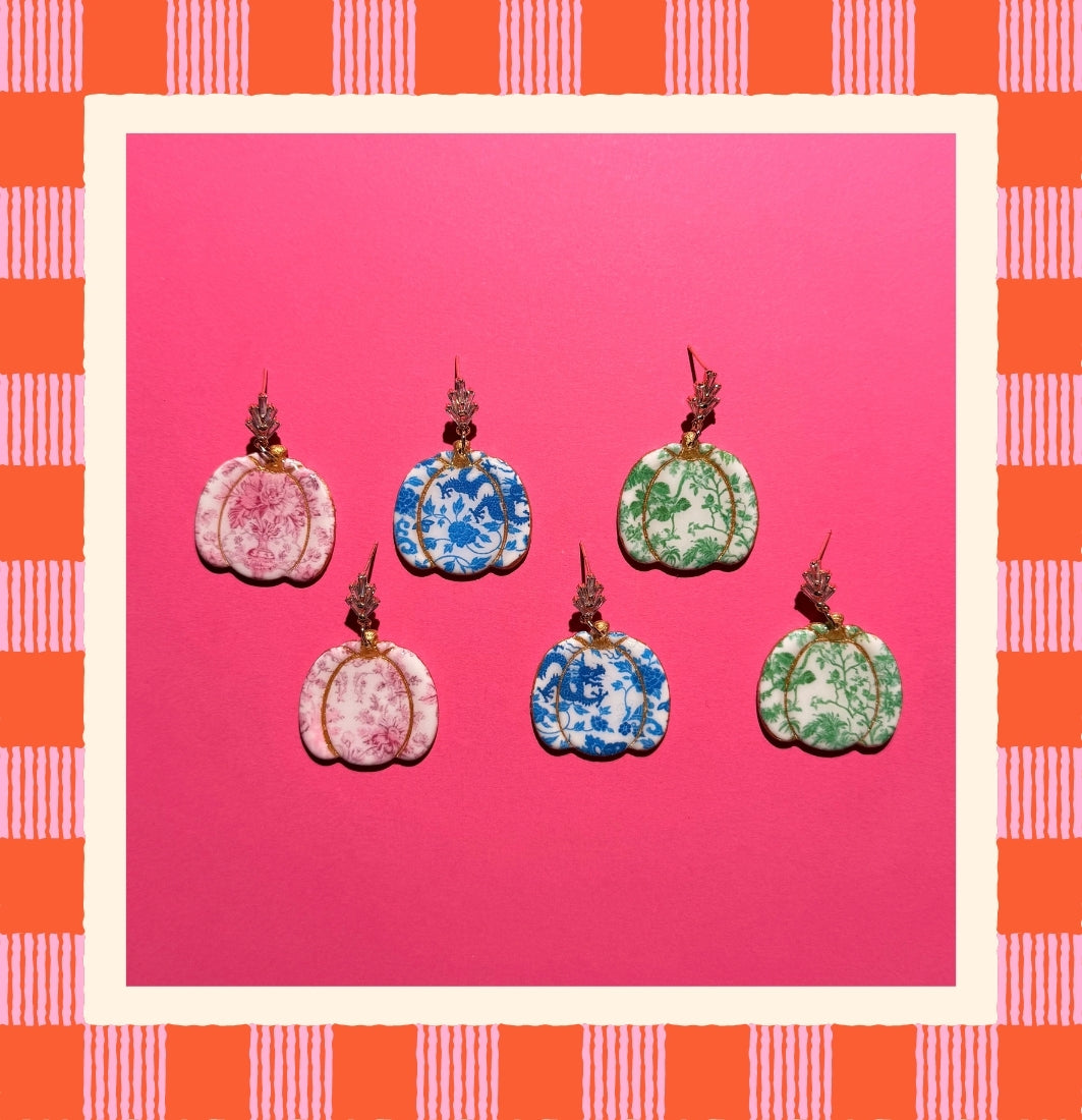 Printed Pumpkin Earrings