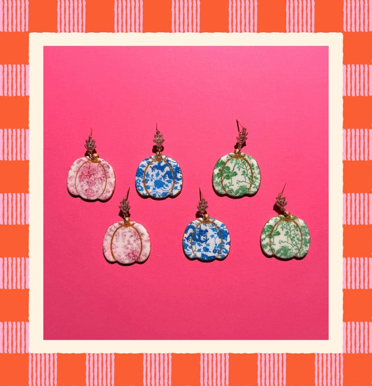 Printed Pumpkin Earrings