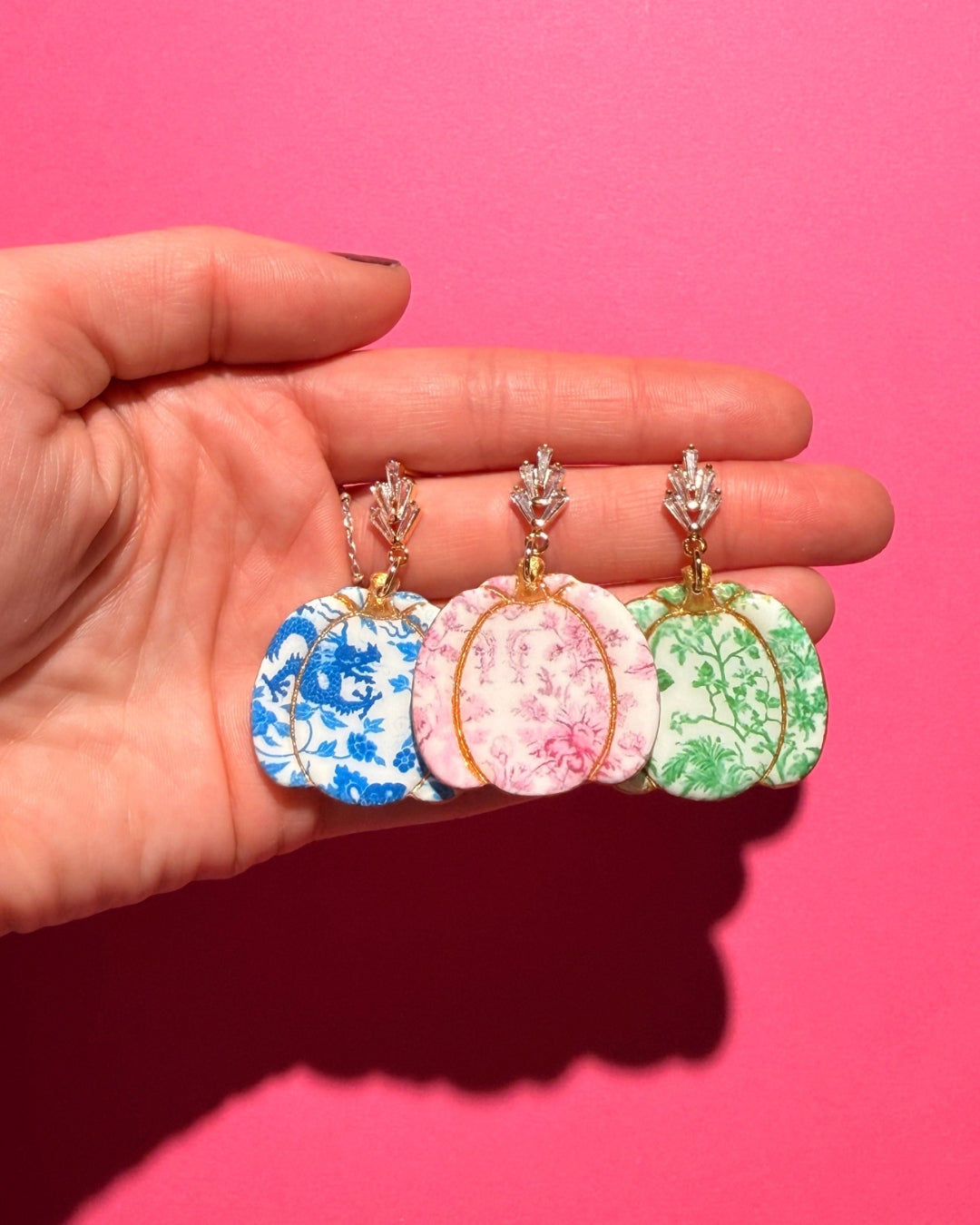 Printed Pumpkin Earrings