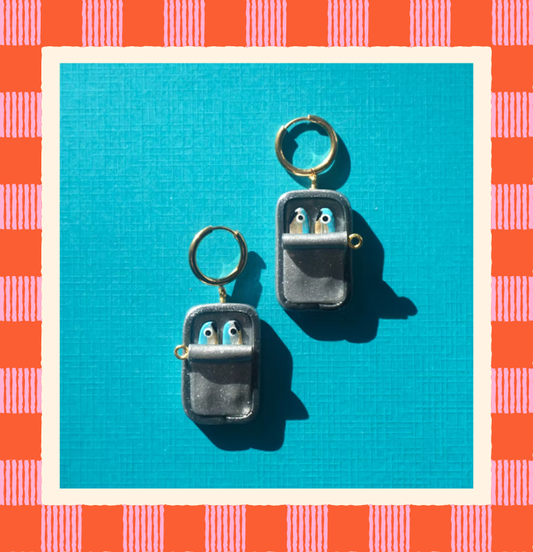 Sardines in Tin Can Earrings